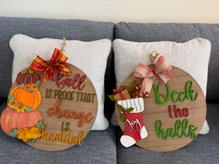 Fall or Christmas Door Hanger Kit
