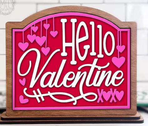 NEW - Interchangeable Shelf Sitter w/Hello Valentine