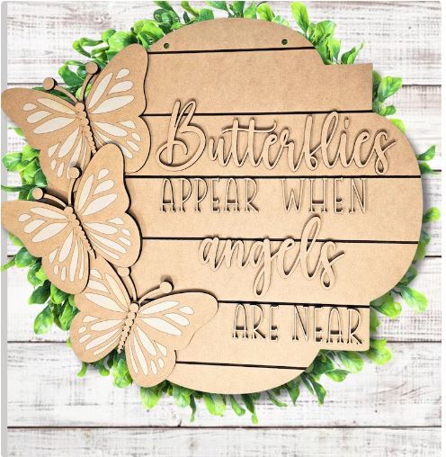 Butterflies and Angels Door Hanger
