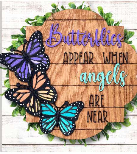 Butterflies and Angels Door Hanger