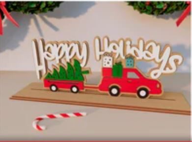 Happy Holidays Truck Shelf Sitter