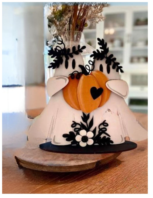 Ghost, Flowers and Pumpkins