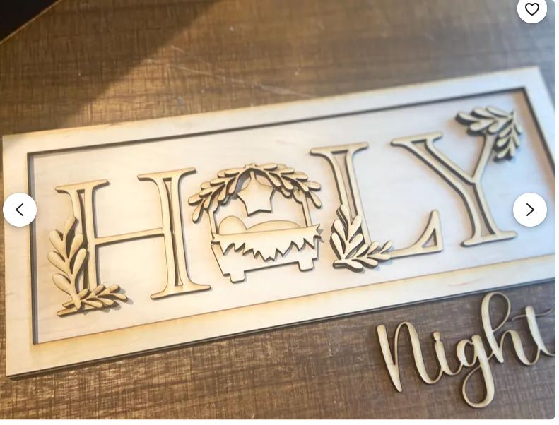 Holy Night & Merry Christmas Shelf Sitter Set