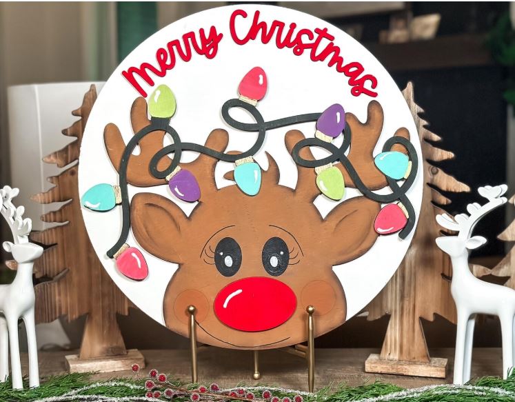 Merry Christmas Reindeer 10.5"