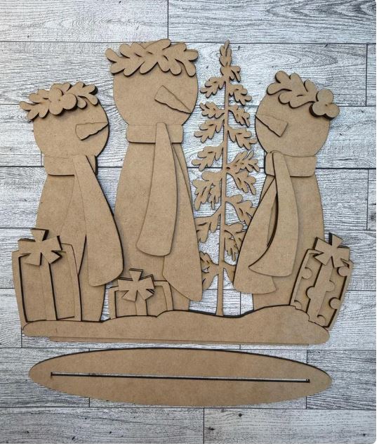 Welcome Friends Snowman Trio Winter Christmas Shelf Sitter