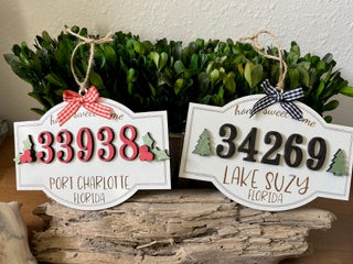Zip Code Ornament - PERSONALIZED and COMPLETED